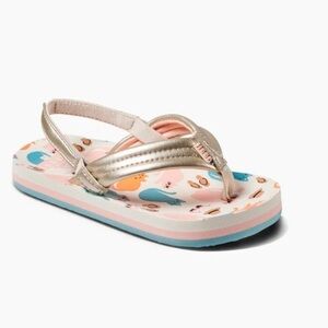 Reef little ahi sandals back strap pink peach blue new size 4